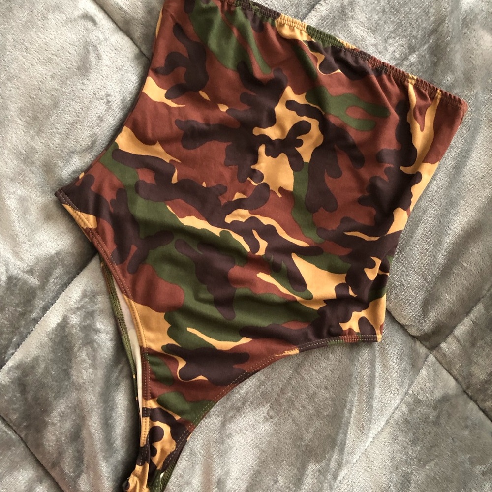 Camo Print Tube Bodysuit